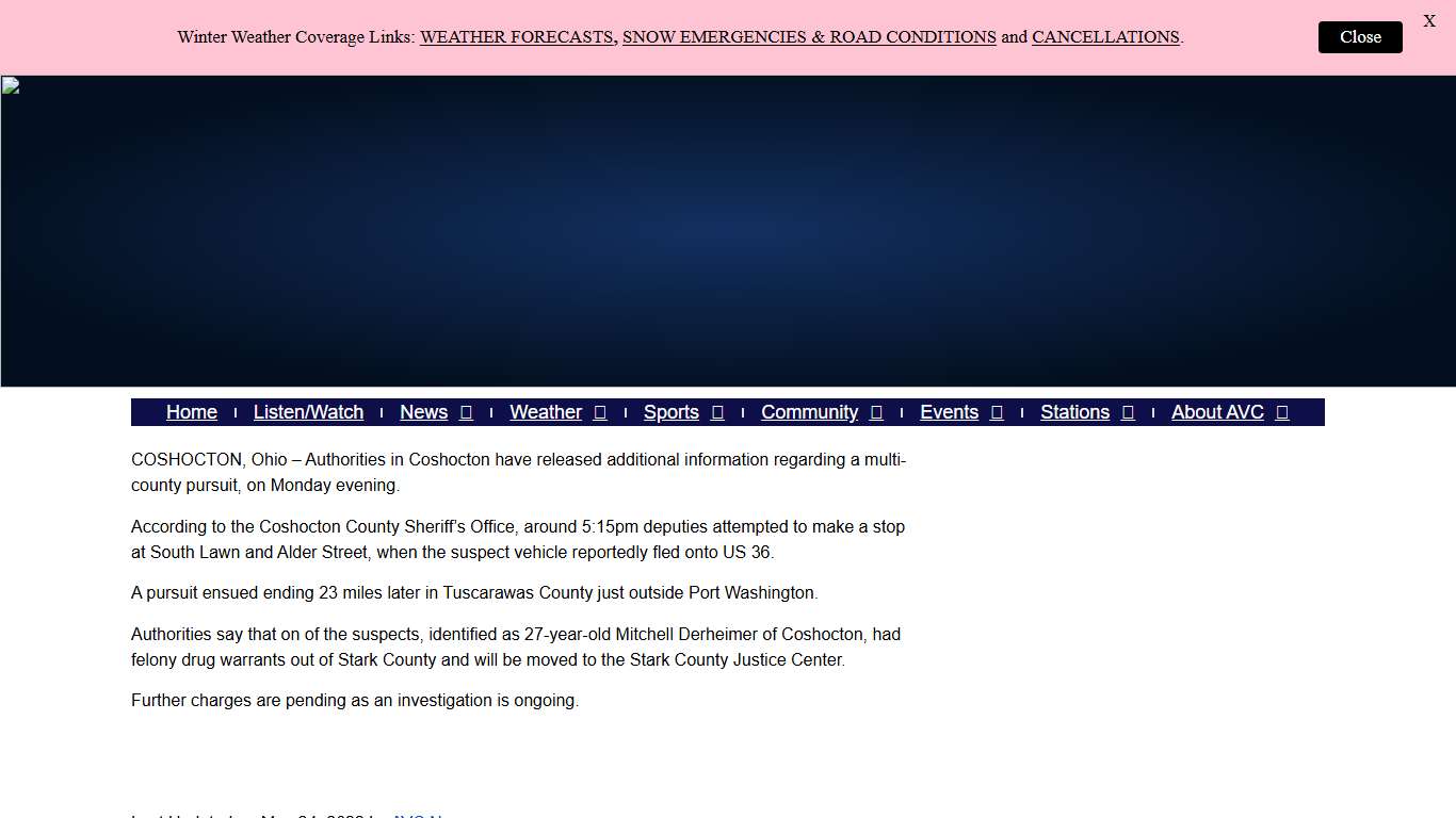 UPDATE: Suspect Identified in Multi-County Pursuit - YourRadioPlace.com - A Service of AVC Communications